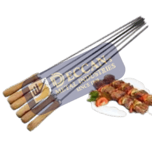 Barbeque Skewer Flat Wooden Handle 6pcs Set DHS69