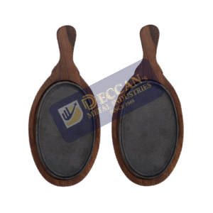 Sizzler Kaju Shape with Handle 8.5" Wood 10" DHS547