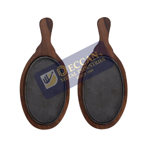 Sizzler Kaju Shape with Handle 8.5" Wood 10" DHS547