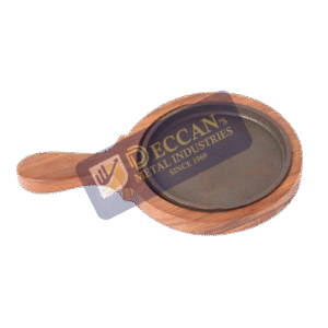 Sizzler Round with Handle 4.75" Wood 5.75"  DHS548